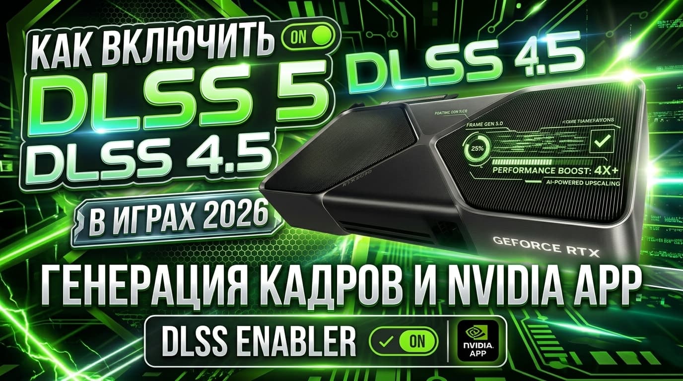 Как включить DLSS 5 и DLSS 4.5 в играх 2026: DLSS Enabler, генерация кадров и Nvidia App