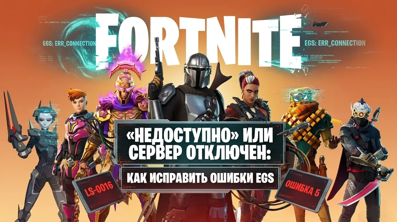 Фортнайт (Fortnite) пишет «сервер отключён» или «недоступно» в Epic Games 2026 — ошибка подключения к серверу #5, ошибка 5 и EGS-LS-0016: как исправить