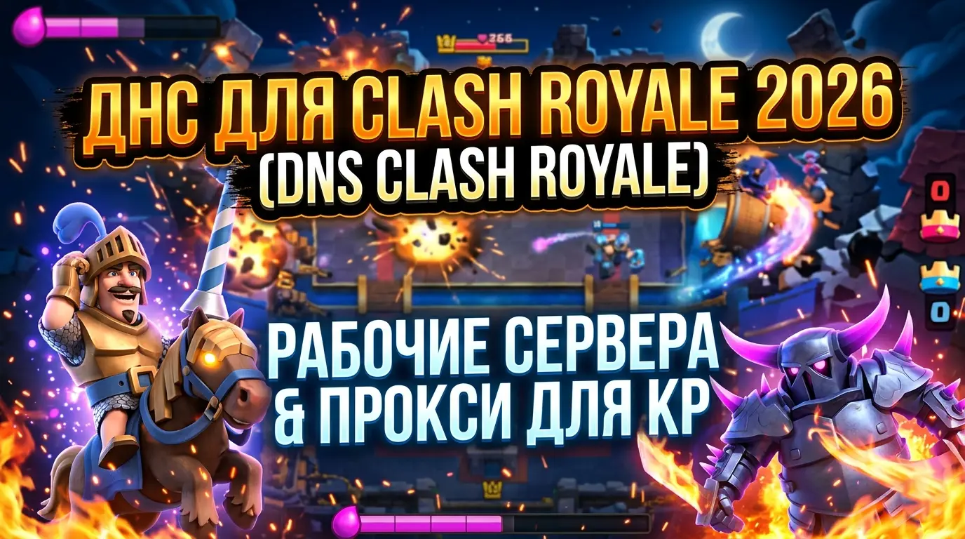 DNS для Clash Royale (Клеш Рояль, Клеш Рояле) 2026 — рабочие DNS-серверы: Xbox DNS и Comss на Android и iPhone пошагово
