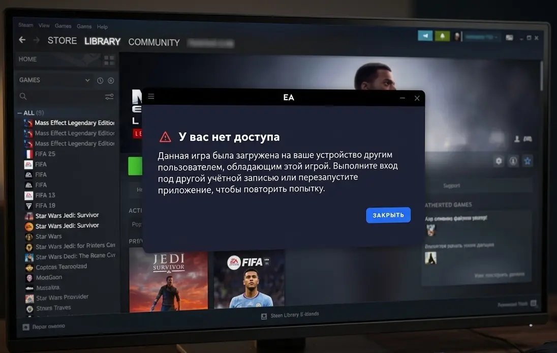 Ошибка EA App 2026: как исправить не запуск игр из Steam и Epic Games