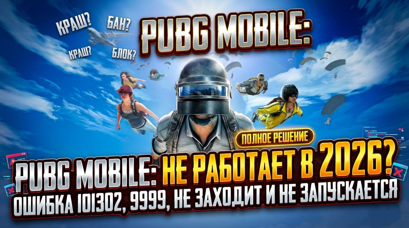 PUBG Mobile (Пабг Мобайл) не заходит 2026: ошибка 101302, 9999 и технические работы — пошаговое решение