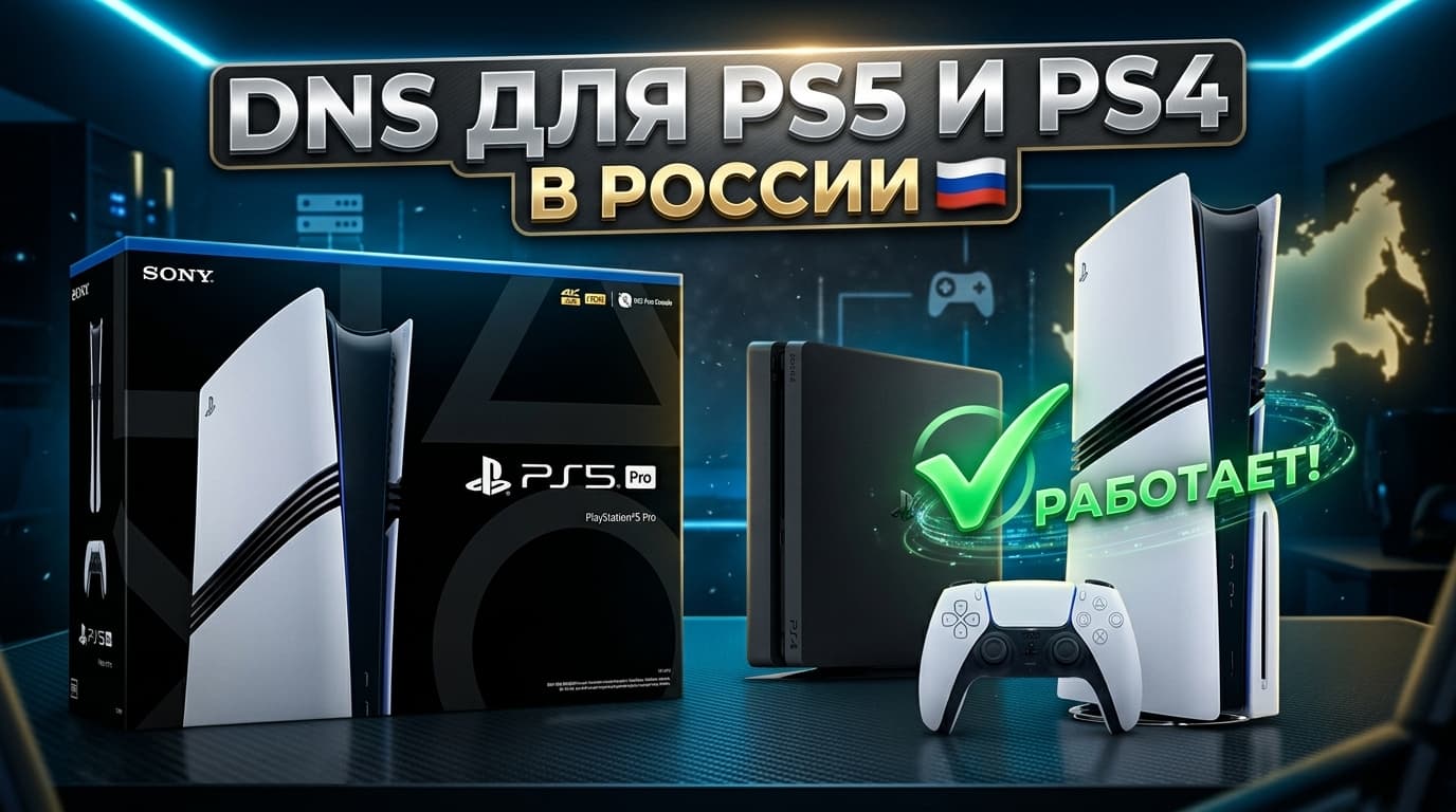 DNS для PS5 и PS4 (ПС5 / ПС4, Плейстейшен 5 и 4, ДНС Плейстейшен) в России 2026 — рабочие актуальные DNS-серверы, как поменять на PlayStation пошагово