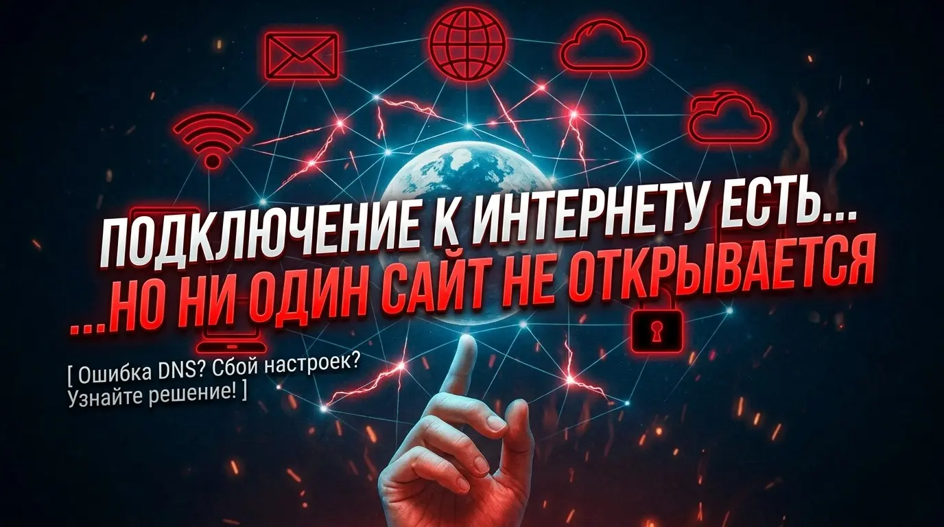 Подключение к интернету есть, но ни один сайт не открывается