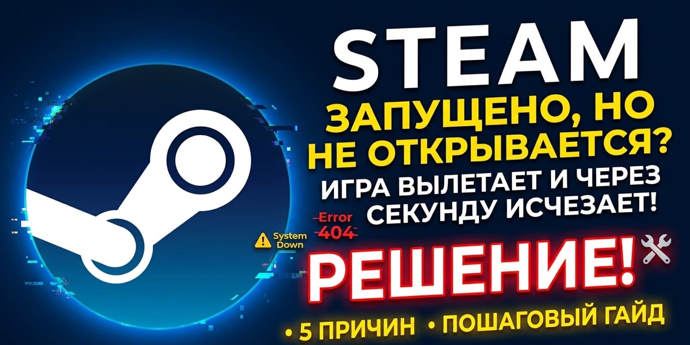 Steam пишет «запущено» но игра не открывается и сразу исчезает — причины и решение