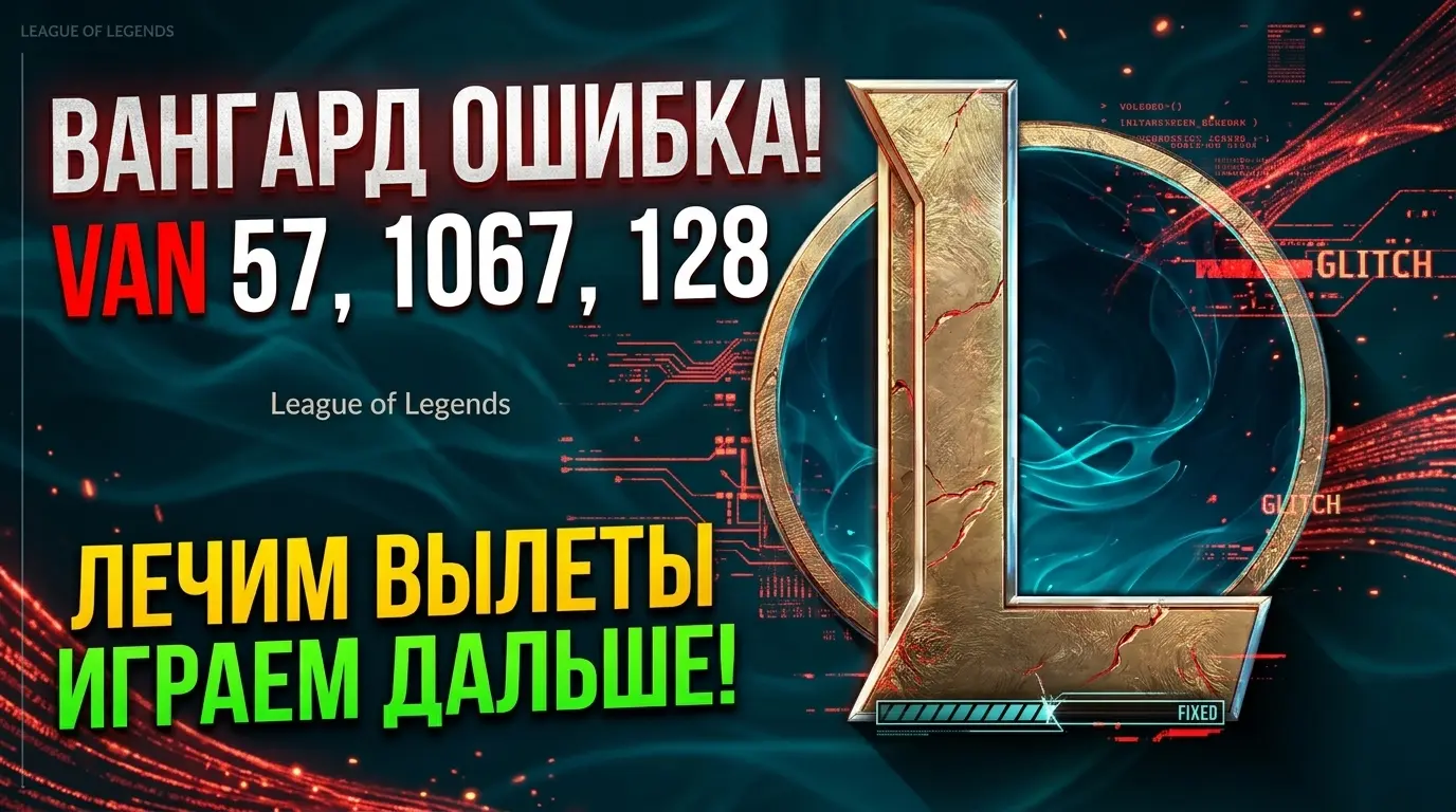 Ошибка Vanguard VAN 57 (ван 57) в League of Legends (Лига Легенд) 2026 — непредвиденная ошибка Vanguard, VAN 1067 и 128: как исправить вылеты и запустить игру