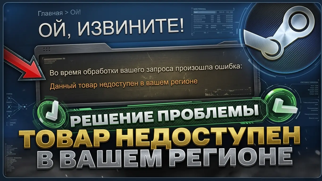 «Данный товар недоступен в вашем регионе» в Steam: как купить игры в 2026 году