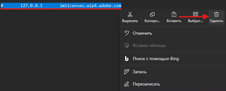 Редактирование файла hosts для разблокировки доступа к серверам Adobe