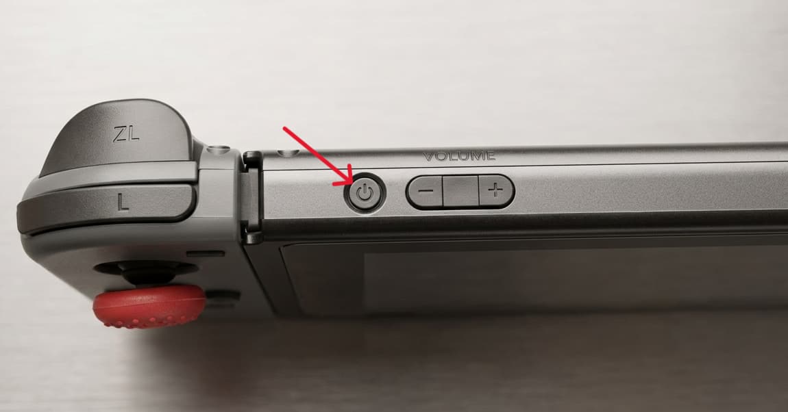 Расположение кнопки питания для жесткой перезагрузки Nintendo Switch