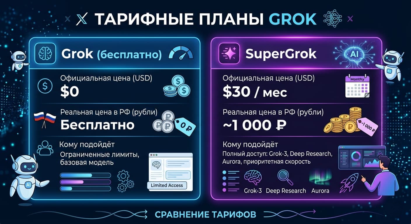 Тарифные планы grok