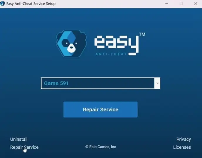 Восстановление службы EAC