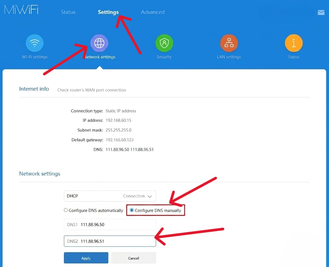 Настройка dns на роутере xiomi (mi)