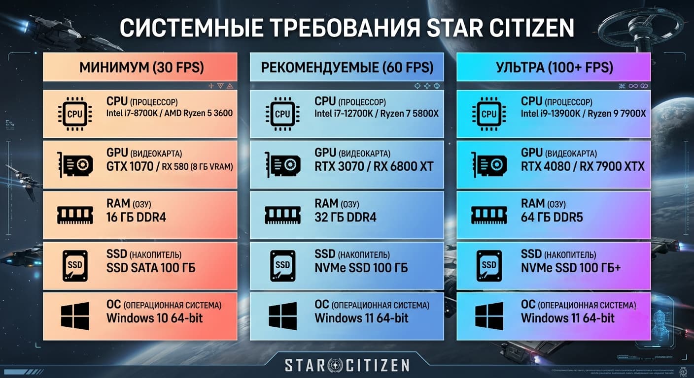 Star Citizen (Стар Ситизен) системные требования 2026