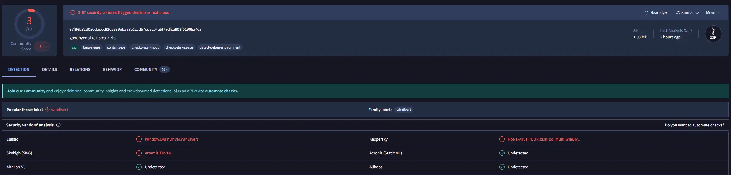 Проверка безопасности игрового файла через VirusTotal перед восстановлением из карантина